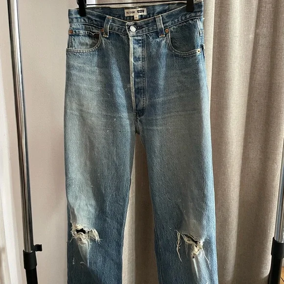 Redone Levi’s ultra high rise destroyed loose jeans